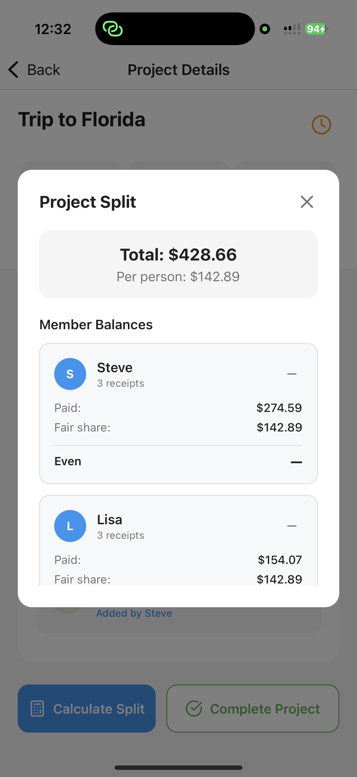 SplitSlip app screenshot